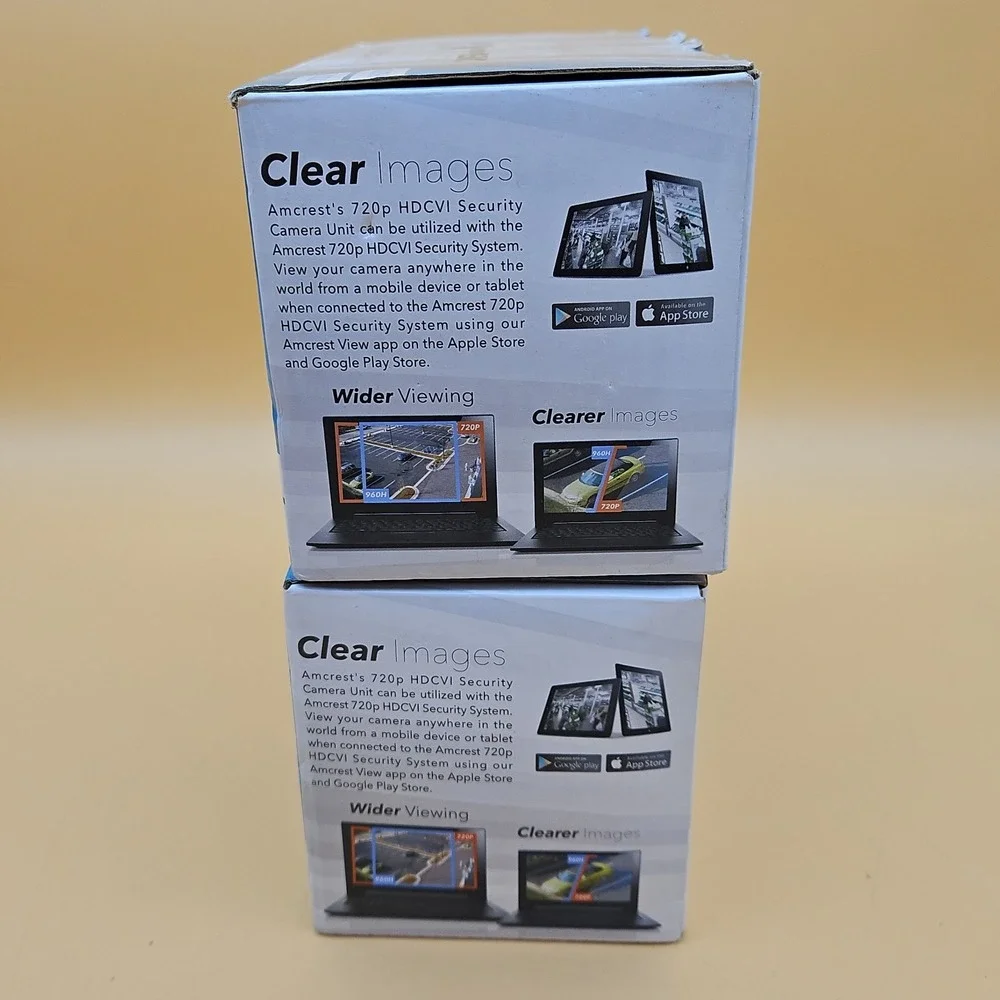 Lot Of 2 Amcrest‎ Security Cameras 720p HDCVI Bullet White Brand New
